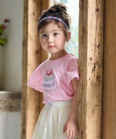 ANY / エニィ カットソー | 袖レース ケーキプリント Tシャツ