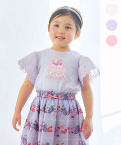 ANY / エニィ カットソー | 袖レース ケーキプリント Tシャツ