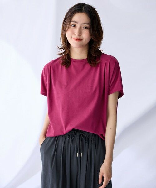 any FAM/エニィファム 【洗濯機可/接触冷感/UVケア】エニィファンクションフレンチスリーブTシャツ ピンク F any FAM/エニィファム 【洗濯機可/接触冷感/UVケア】エニィファンクションフレンチスリーブTシャツ ピンク F