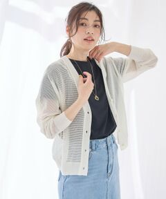 ANY / エニィ カーディガン・ボレロ | 【アンチピリング】メッシュＶネックニットカーディガン