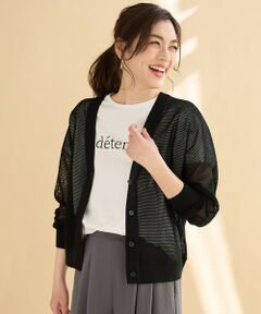 ANY / エニィ カーディガン・ボレロ | 【アンチピリング】メッシュＶネックニットカーディガン