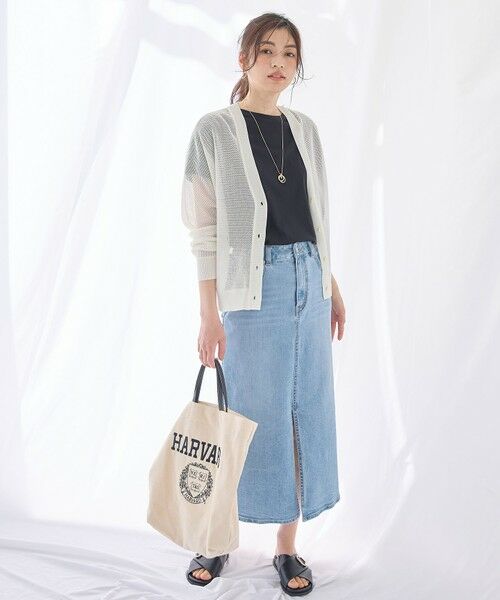 ANY / エニィ カーディガン・ボレロ | メッシュＶネックニットカーディガン | 詳細6