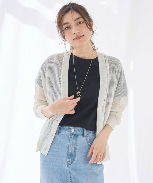 ANY / エニィ カーディガン・ボレロ | メッシュＶネックニットカーディガン | 詳細2