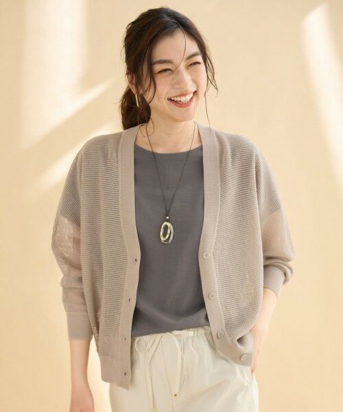 ANY / エニィ カーディガン・ボレロ | メッシュＶネックニットカーディガン | 詳細8
