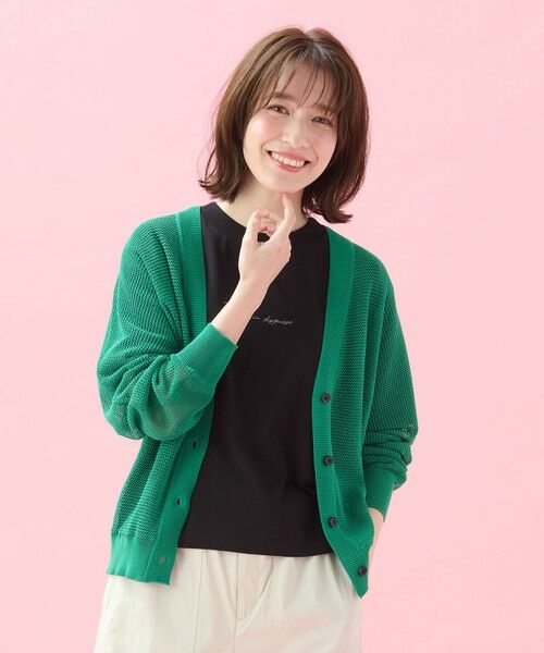 ANY / エニィ カーディガン・ボレロ | メッシュＶネックニットカーディガン | 詳細12