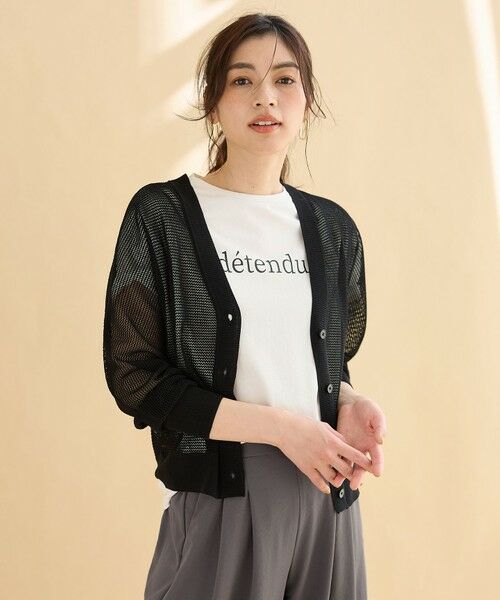 ANY / エニィ カーディガン・ボレロ | メッシュＶネックニットカーディガン | 詳細24