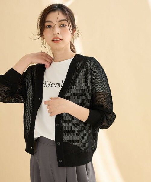 ANY / エニィ カーディガン・ボレロ | メッシュＶネックニットカーディガン | 詳細25