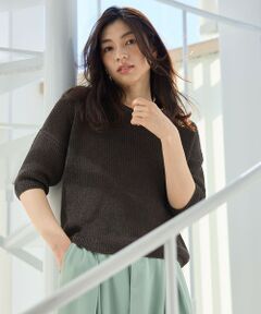 ANY / エニィ ニット・セーター | 【洗濯機可/アンチピリング】ギマハーフスリーブニット