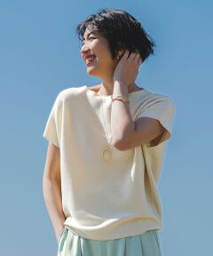 anyFAM - エニィファム anyFam ニット セーター ローゲージ クルーネック 総柄 F trim_ofcrs_itemdb992d18a63511e