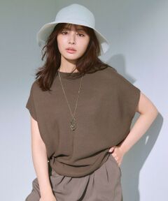 ⭐︎【新品】SHAREEF 七分袖 リネン100％ ニット ブラウン ニット・セーター（条件：ブラウン系）| ファッション通販