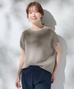 ANY / エニィ ニット・セーター | 【新色追加/14色展開/洗濯機可/UVカット】アクリルガーターフレンチスリーブニット