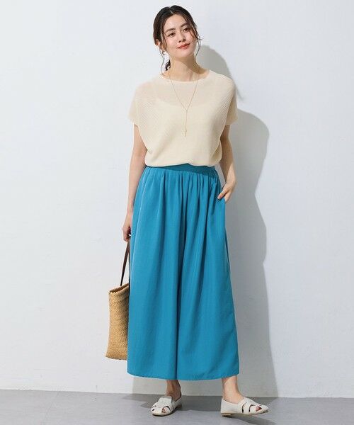 ANY / エニィ ニット・セーター | 【新色追加/14色展開/洗濯機可/UVカット】アクリルガーターフレンチスリーブニット | 詳細2