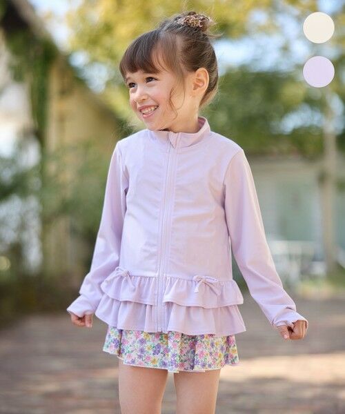 ANY/エニィ 裾フリル ラッシュガード ラベンダー 140