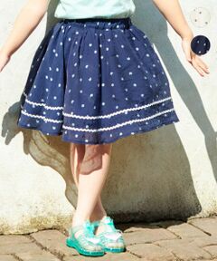 ANY / エニィ ミニ・ひざ丈スカート | ネコ×ドット スカート