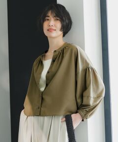 ANY / エニィ シャツ・ブラウス | 【洗濯機可】シアーテックリネンギャザーブラウス