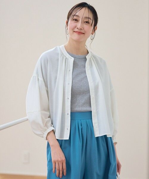 ANY / エニィ シャツ・ブラウス | 【洗濯機可】シアーテックリネンギャザーブラウス | 詳細1