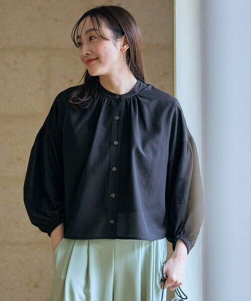 ANY / エニィ シャツ・ブラウス | 【洗濯機可】シアーテックリネンギャザーブラウス | 詳細28
