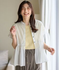 ANY / エニィ シャツ・ブラウス | 【洗濯機可】半袖ティアードブラウス