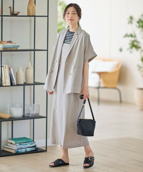 ANY / エニィ テーラードジャケット | 【セットアップ可】サラサラテックリネン半袖テーラードジャケット | 詳細5