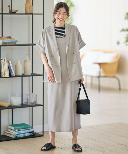 ANY / エニィ テーラードジャケット | 【セットアップ可】サラサラテックリネン半袖テーラードジャケット | 詳細6