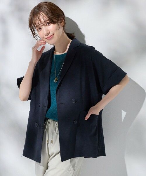 ANY / エニィ テーラードジャケット | 【セットアップ可】サラサラテックリネン半袖テーラードジャケット | 詳細22