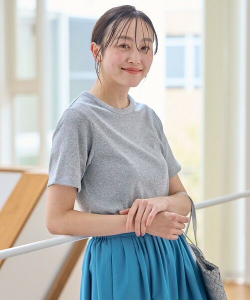 ANY/エニィ 【洗濯機可】ラメテレコTシャツ グレーラメ 2 ANY/エニィ 【洗濯機可】ラメテレコTシャツ グレーラメ 2