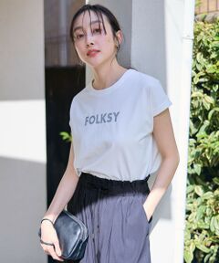 ANY / エニィ カットソー | 【洗濯機可/接触冷感】グリッタープリントロゴＴシャツ