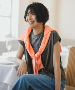 ANY / エニィ カットソー | 【洗濯機可/接触冷感】グリッタープリントロゴＴシャツ