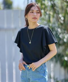 ANY / エニィ カットソー | 【洗濯機可/接触冷感/UVケア】ソロナフリルスリーブプルオーバー