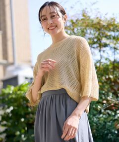 ANY / エニィ ニット・セーター | 【洗濯機可/アンチピリング】アイレットメッシュニット