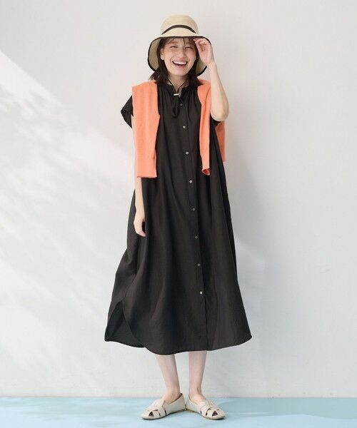 ANY / エニィ ミニ丈・ひざ丈ワンピース | 【洗濯機可/UVケア】スパンボイル撥水ワンピース | 詳細3