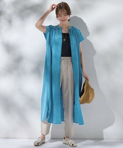 ANY / エニィ ミニ丈・ひざ丈ワンピース | 【洗濯機可/UVケア】スパンボイル撥水ワンピース | 詳細8