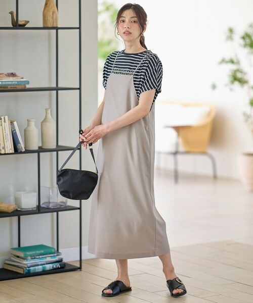 ANY / エニィ ロング・マキシ丈ワンピース | 【洗濯機可/セットアップ可/UVケア/速乾/イージーケア】サラサラテックリネンキャミソールワンピース | 詳細2