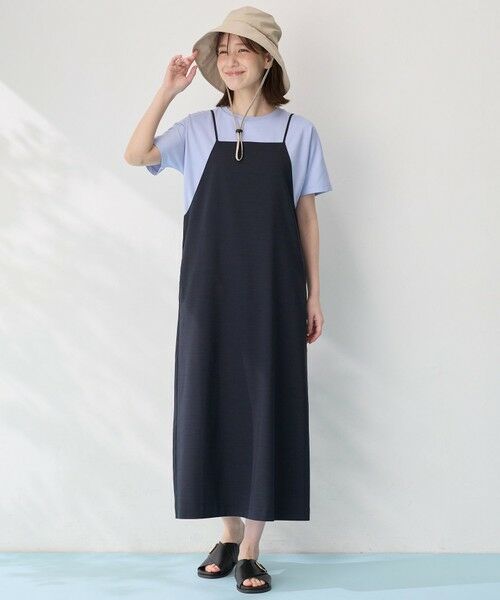 ANY / エニィ ロング・マキシ丈ワンピース | 【洗濯機可/セットアップ可/UVケア/速乾/イージーケア】サラサラテックリネンキャミソールワンピース | 詳細15