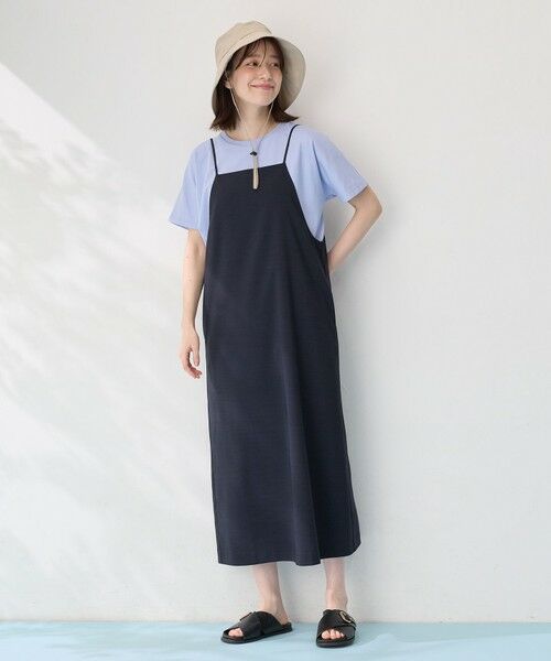 ANY / エニィ ロング・マキシ丈ワンピース | 【洗濯機可/セットアップ可/UVケア/速乾/イージーケア】サラサラテックリネンキャミソールワンピース | 詳細17