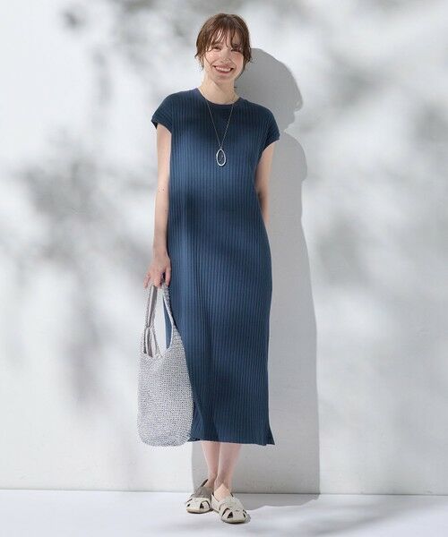 ANY/エニィ 【洗濯機可/接触冷感/UVカット】汗ジミ防止テレコワンピース ダークブルー 2
