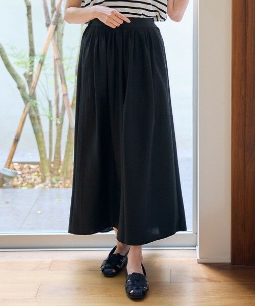 ANY/エニィ 【洗濯機可/ウエストゴム/UVケア】スパンボイル撥水スカートパンツ ブラック 3 ANY/エニィ 【洗濯機可/ウエストゴム/UVケア】スパンボイル撥水スカートパンツ ブラック 3