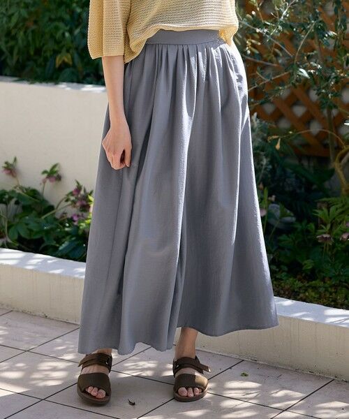 ANY/エニィ 【洗濯機可/ウエストゴム/UVケア】スパンボイル撥水スカートパンツ グレー 3 ANY/エニィ 【洗濯機可/ウエストゴム/UVケア】スパンボイル撥水スカートパンツ グレー 3