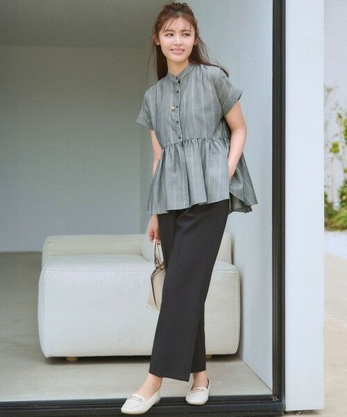 ANY/エニィ 【洗濯機可/セットアップ可/UVケア/速乾/イージーケア】サラサラテックリネンパンツ ネイビー 1 ANY/エニィ 【洗濯機可/セットアップ可/UVケア/速乾/イージーケア】サラサラテックリネンパンツ ネイビー 1