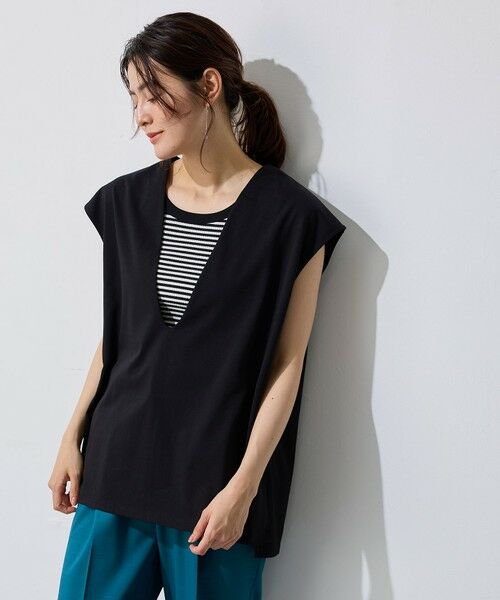 ANY / エニィ カットソー | 【洗濯機可/接触冷感/UVカット】Ｖネックチュニック | 詳細3