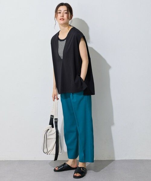 ANY / エニィ カットソー | 【洗濯機可/接触冷感/UVカット】Ｖネックチュニック | 詳細6