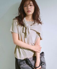 ANY / エニィ ニット・セーター | 【接触冷感/UVカット/抗菌防臭/手洗い可/アンチピリング】ファンクションフレンチスリーブニット