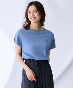 ANY / エニィ ニット・セーター | 【接触冷感/UVカット/抗菌防臭/手洗い可/アンチピリング】ファンクションフレンチスリーブニット