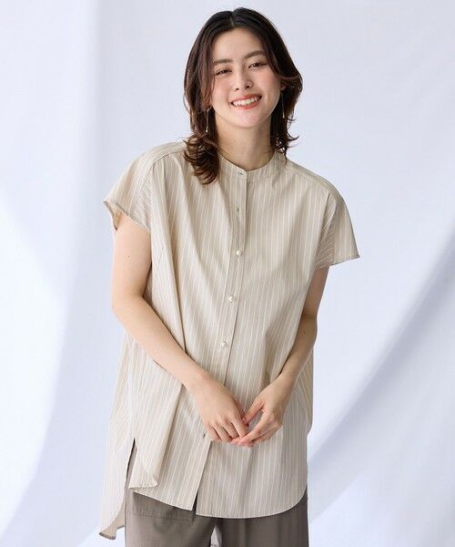 ANY / エニィ シャツ・ブラウス | ラメストライプ半袖シャツブラウス | 詳細1