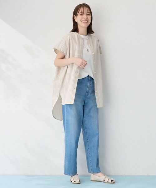 ANY / エニィ シャツ・ブラウス | ラメストライプ半袖シャツブラウス | 詳細6