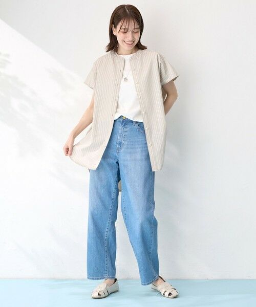 ANY / エニィ シャツ・ブラウス | ラメストライプ半袖シャツブラウス | 詳細7