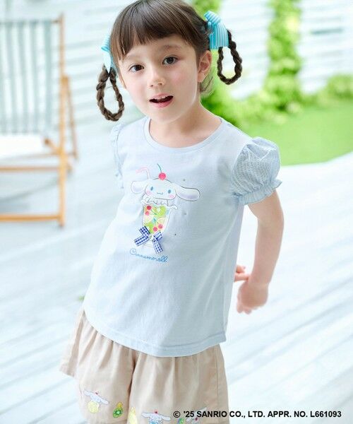 ANY/エニィ 【any FAM ×サンリオキャラクターズ】パフスリーブ Tシャツ シナモロール×サックスブルー 110 ANY/エニィ 【any FAM ×サンリオキャラクターズ】パフスリーブ Tシャツ シナモロール×サックスブルー 110
