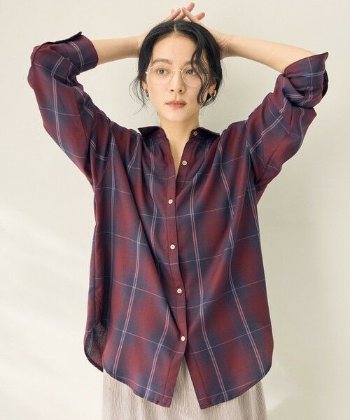 ANY / エニィ シャツ・ブラウス | オンブレーチェックオーバーシャツ | 詳細18