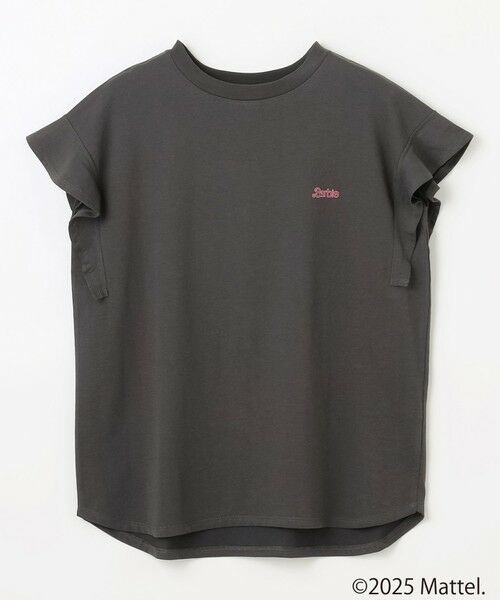 ANY/エニィ 【Barbie(TM)】フリルTシャツ チャコール F ANY/エニィ 【Barbie(TM)】フリルTシャツ チャコール F