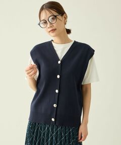 ANY / エニィ ベスト | メタルボタンニットベスト